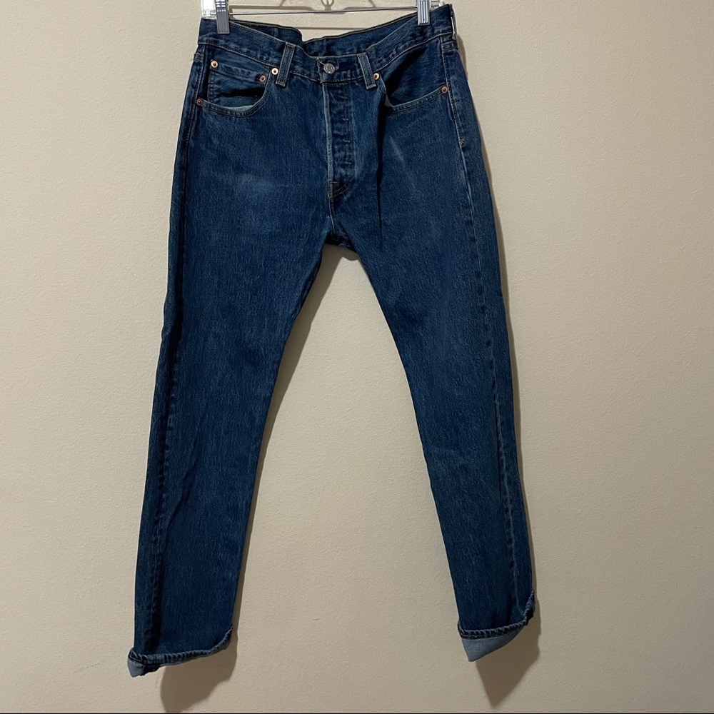 Levis 501 Dark Stonewash Button Fly Jeans vintage